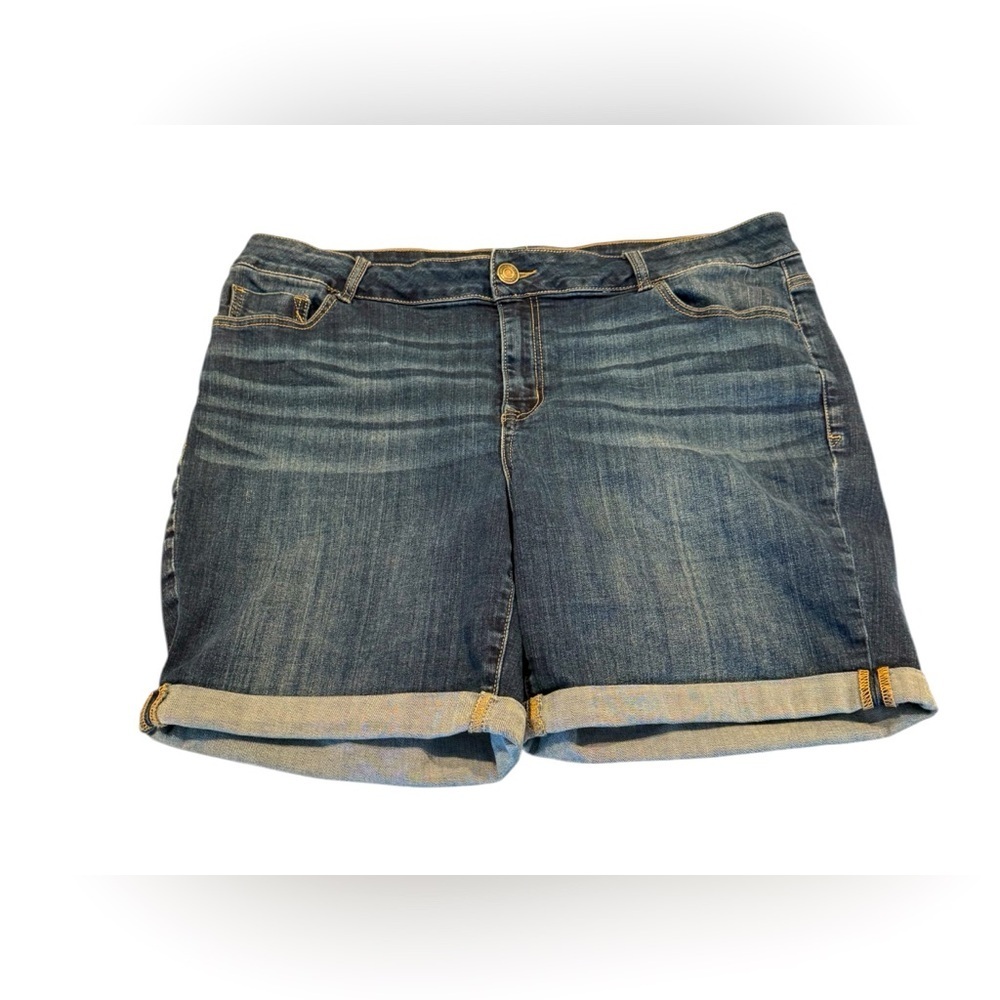 Maurices Roll-Cuff Dark Blue Denim Women’s Shorts